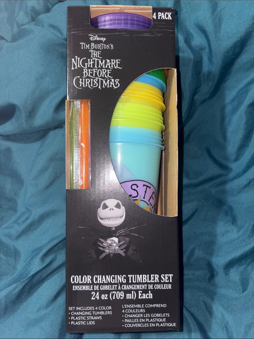 Disney The Nightmare Before Christmas Color Changing Tumbler Set - 4 - 24oz w/ l
